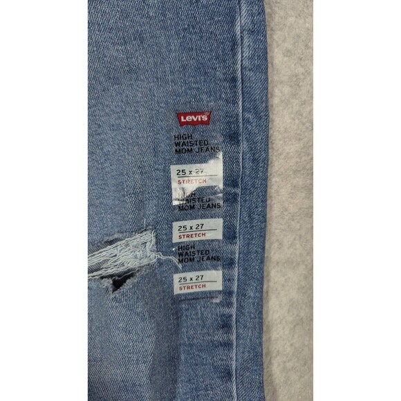 Levis SilverTab Women Jeans 25x26.5 High Waist Mom Jeans Tapered Relax Stretch - Picture 7 of 15